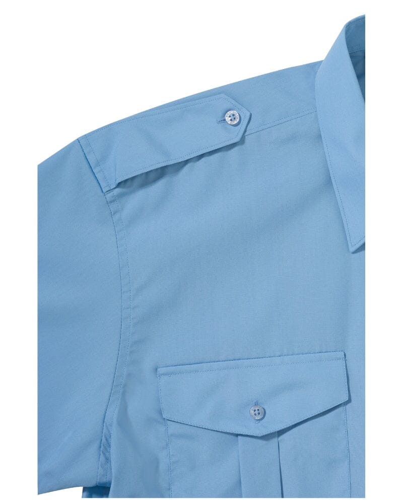 Bisley Epaulette Short Sleeve Shirt - Sky | Buy Online