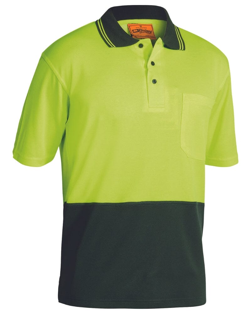 Hi Vis Short Sleeve Polo - Yellow/Bottle