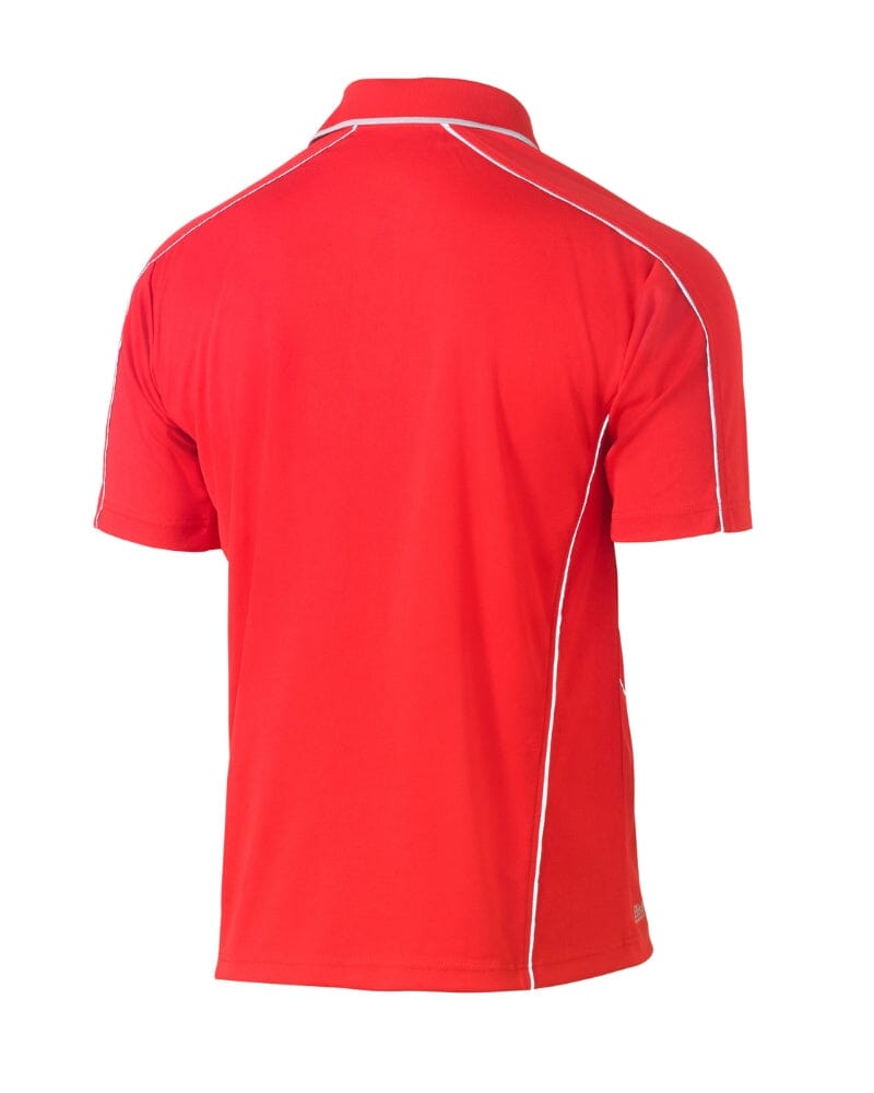 Cool Mesh Polo Shirt With Reflective Piping - Red