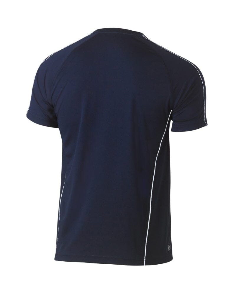 Cool Mesh Tee With Reflective Piping - Navy