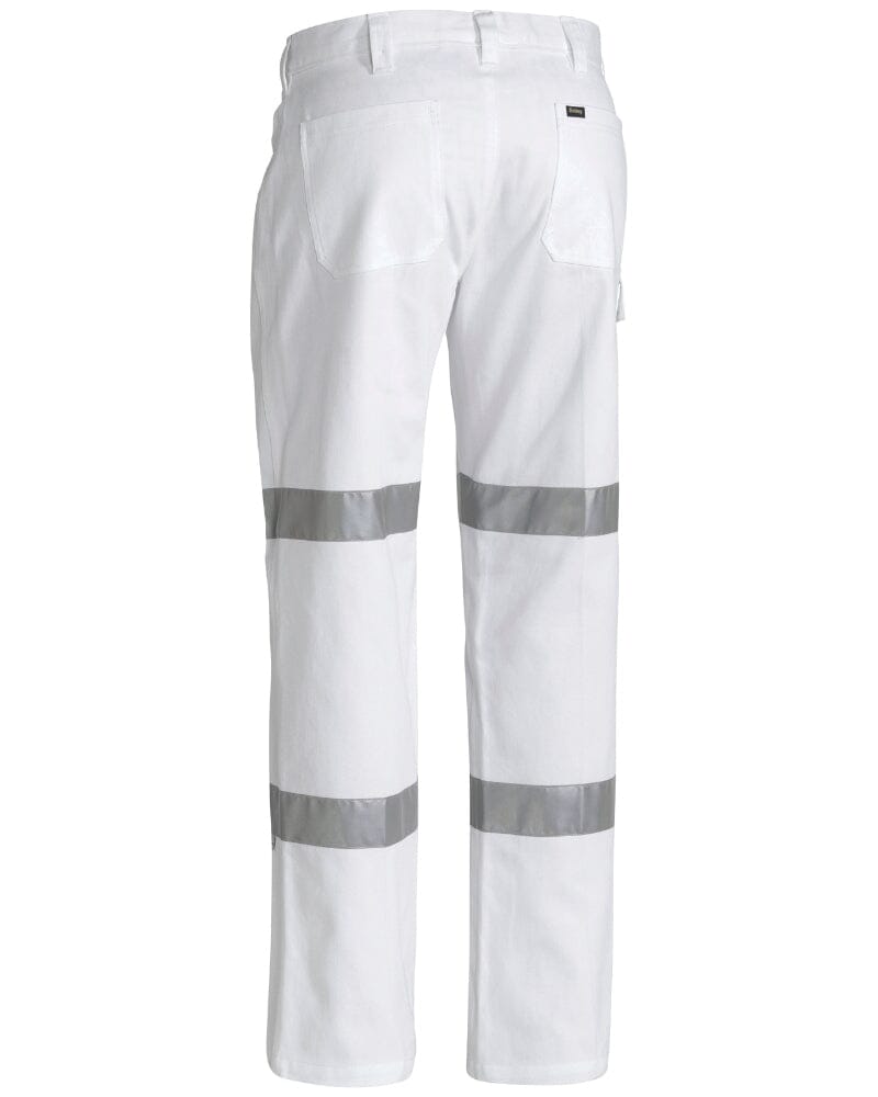 Double Hoop Taped Night Cotton Drill Pants - White