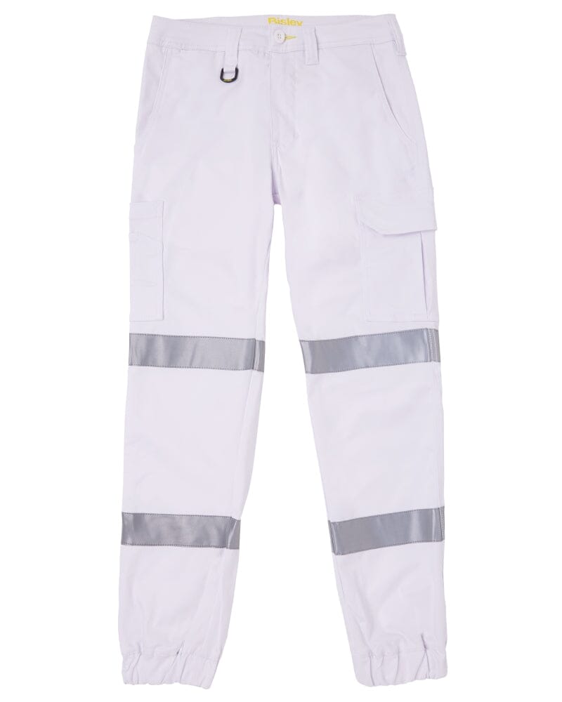 Taped Biomotion Stretch Cotton Drill Cargo Cuffed Pants - White