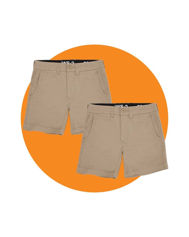 Tradies WS-2 Lightweight Work Shorts 2 Value Pack - Khaki/Khaki