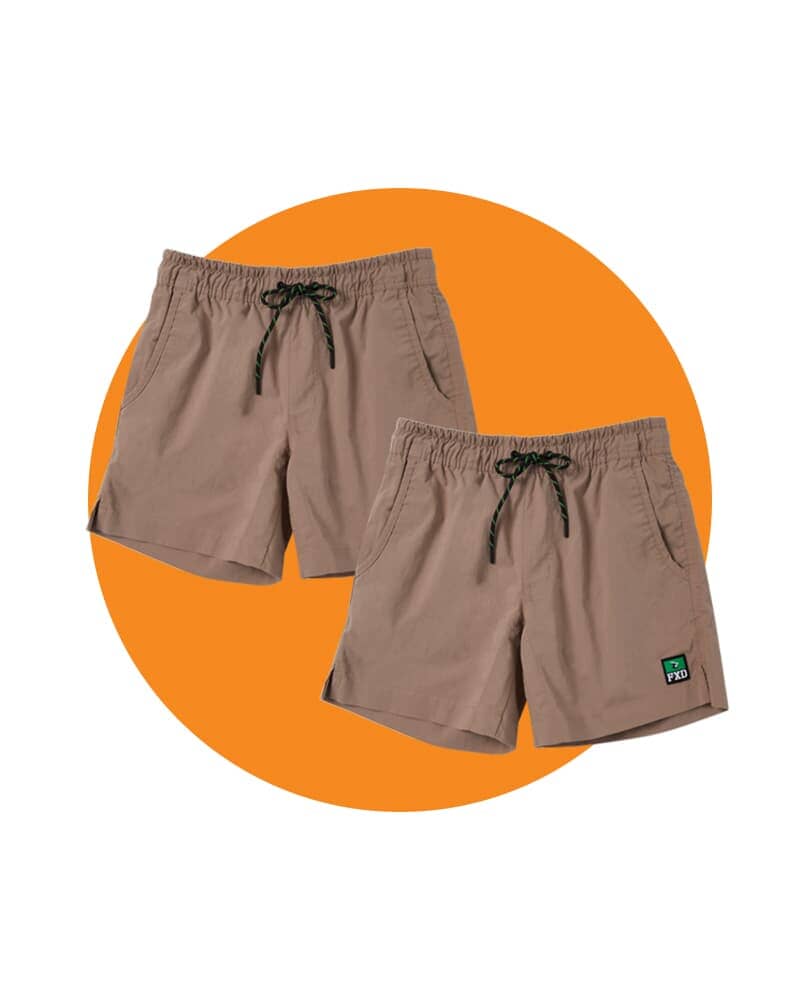 Tradies WS-4 Work Shorts 2 Value Pack - Khaki/Khaki