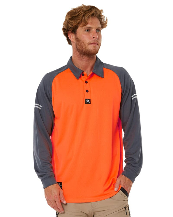 Hi Flow Performance Polo LS - Hi Vis Orange