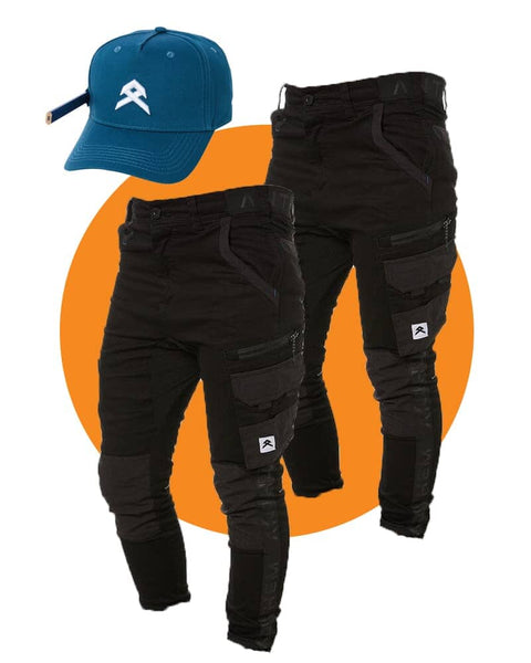 FXD Tradies WP-4 Stretch Cuffed Work Pants Value Pack - Black