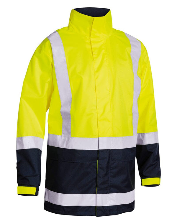 Taped Hi Vis Rain Shell Jacket - Yellow/Navy