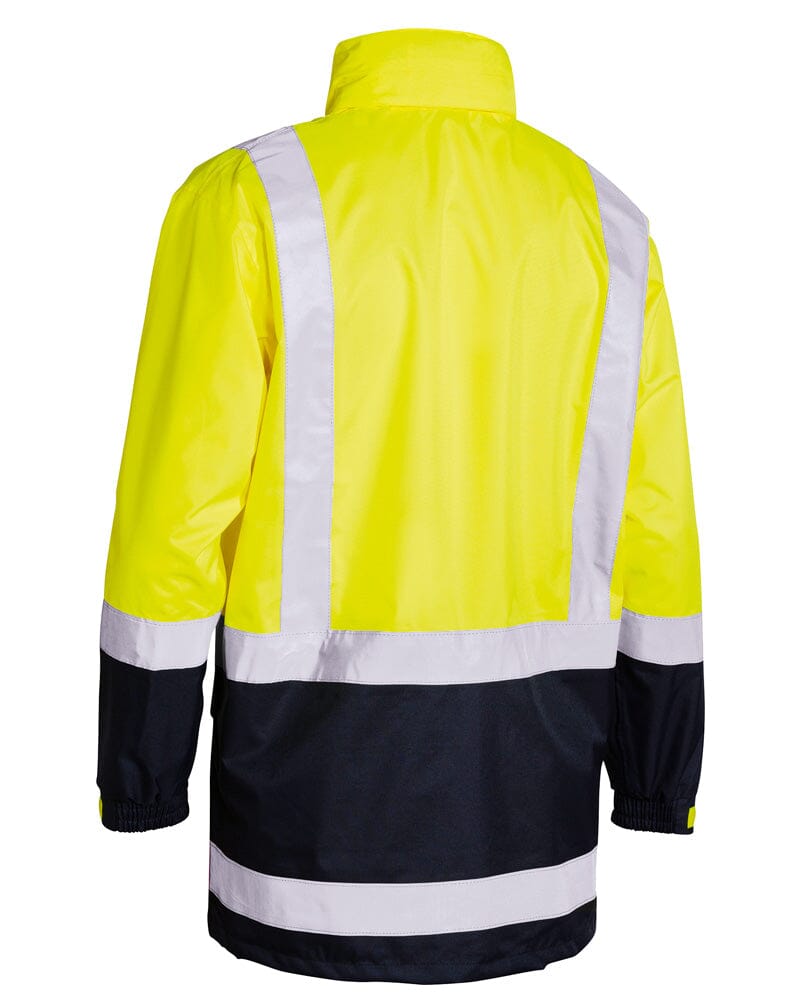 Taped Hi Vis Rain Shell Jacket - Yellow/Navy