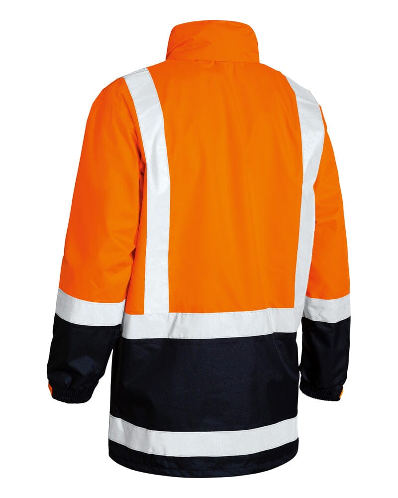 Taped Hi Vis Rain Shell Jacket - Orange/Navy