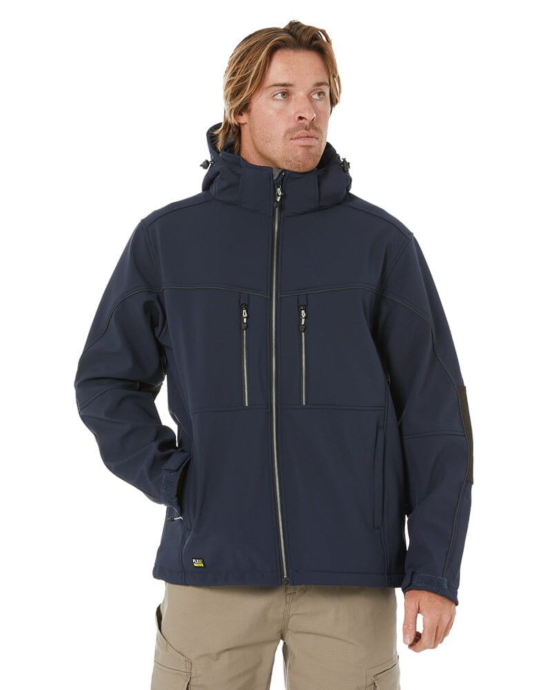 Bisley Flex and Move Hooded Soft Shell Jacket - Navy | Buy Online