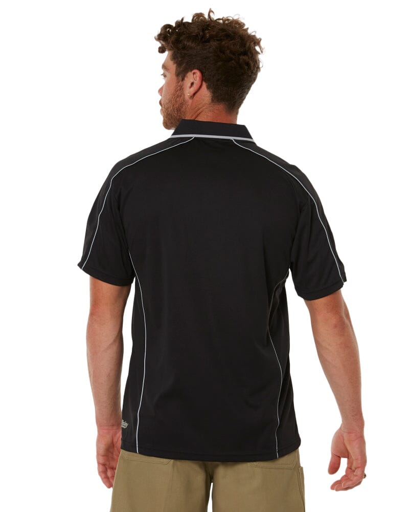 Bisley Cool Mesh Polo Shirt With Reflective Piping - Black | Buy Online