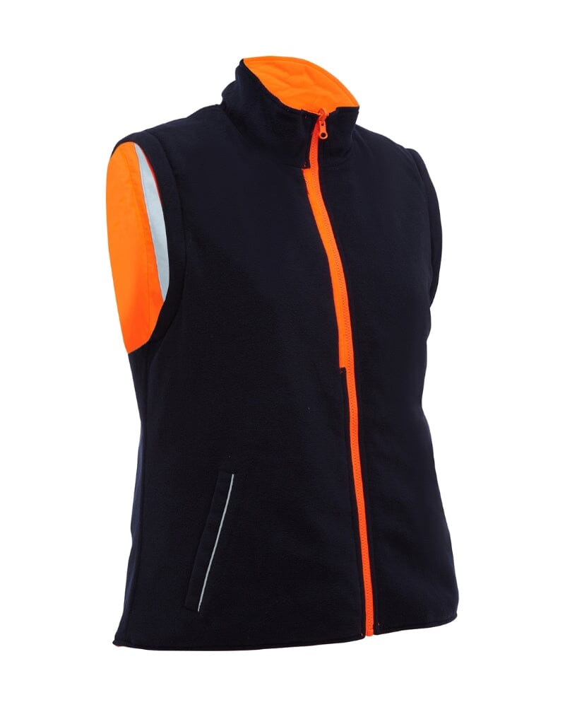 Womens Taped Hi Vis 5 In 1 Rain Jacket - Orange/Navy