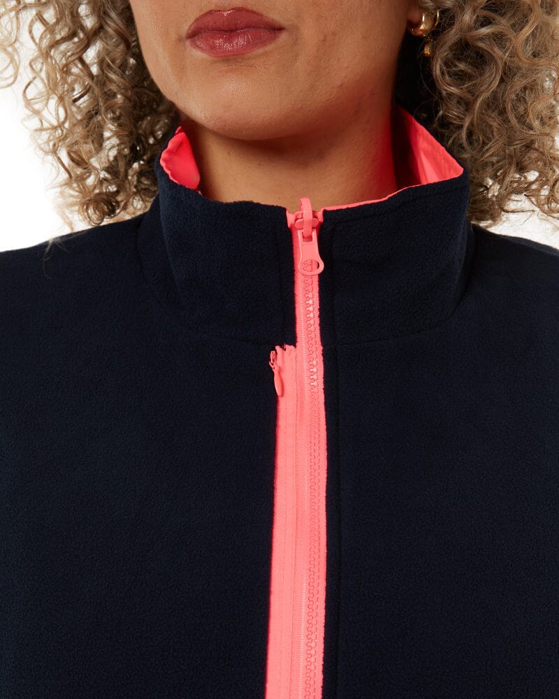 Womens Taped Hi Vis 5 In 1 Rain Jacket - Pink/Navy