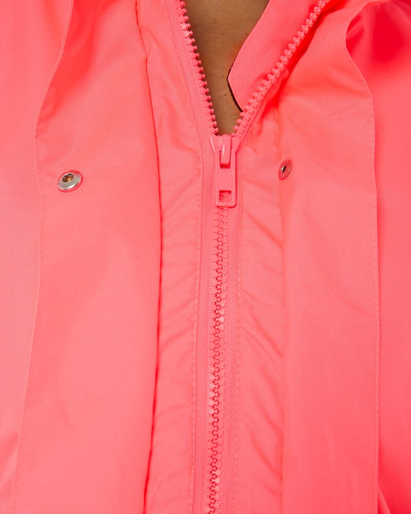 Womens Taped Hi Vis 5 In 1 Rain Jacket - Pink/Navy