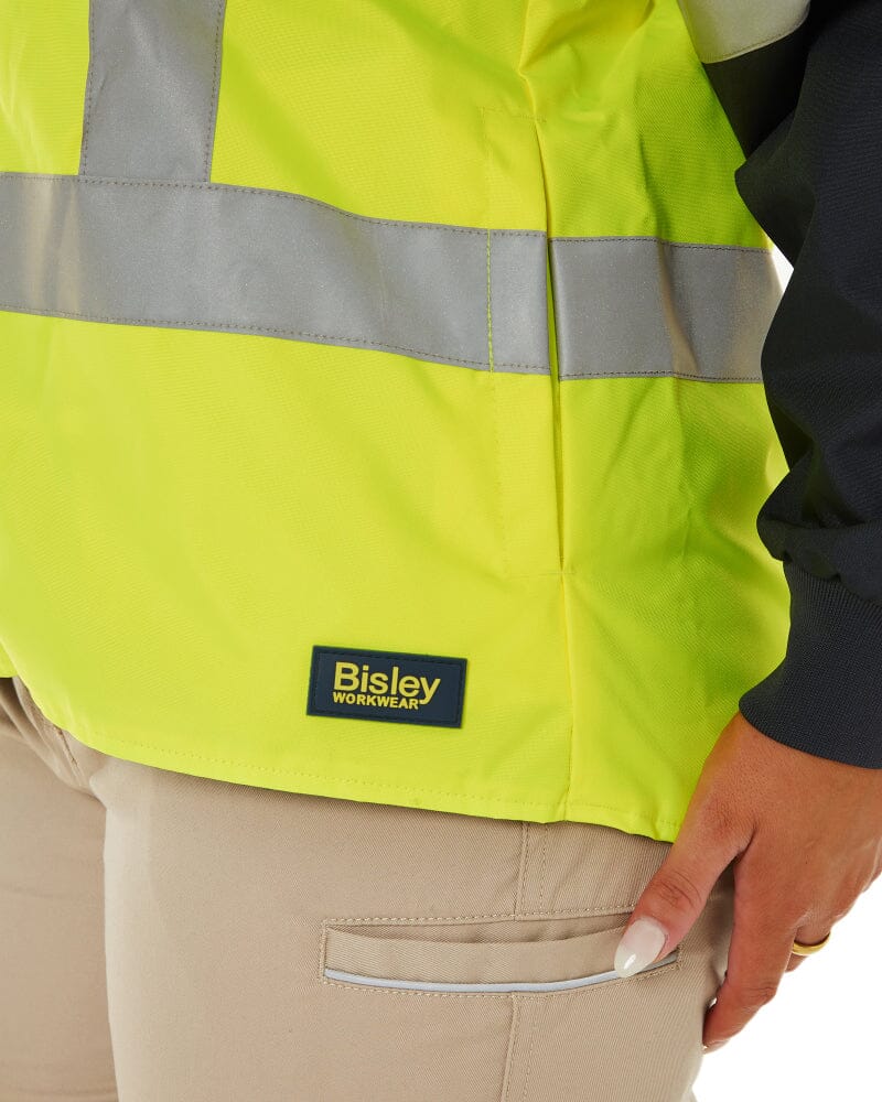 Womens Taped Hi Vis 5 In 1 Rain Jacket - Yellow/Navy