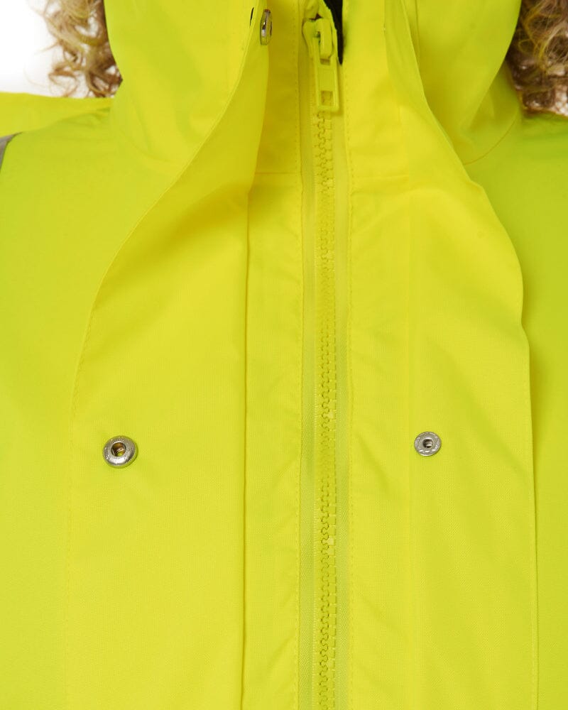 Womens Taped Hi Vis 5 In 1 Rain Jacket - Yellow/Navy