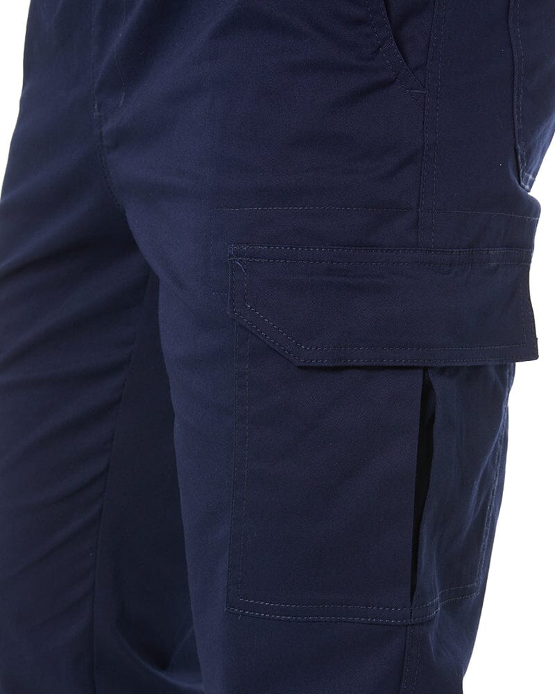 Bisley Stretch Cotton Drill Elastic Waist Cargo Pant - Navy | Buy Online