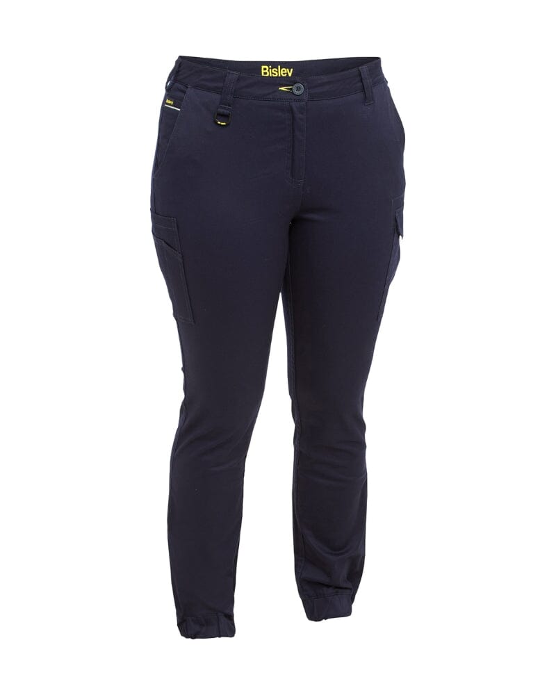 Womens Cotton Cargo Cuffed Pants - Navy