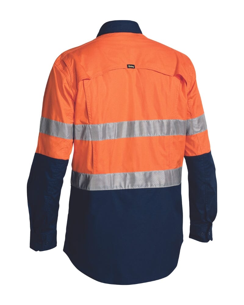 X Airflow Taped Hi Vis LS Ripstop Shirt * - Orange/Navy