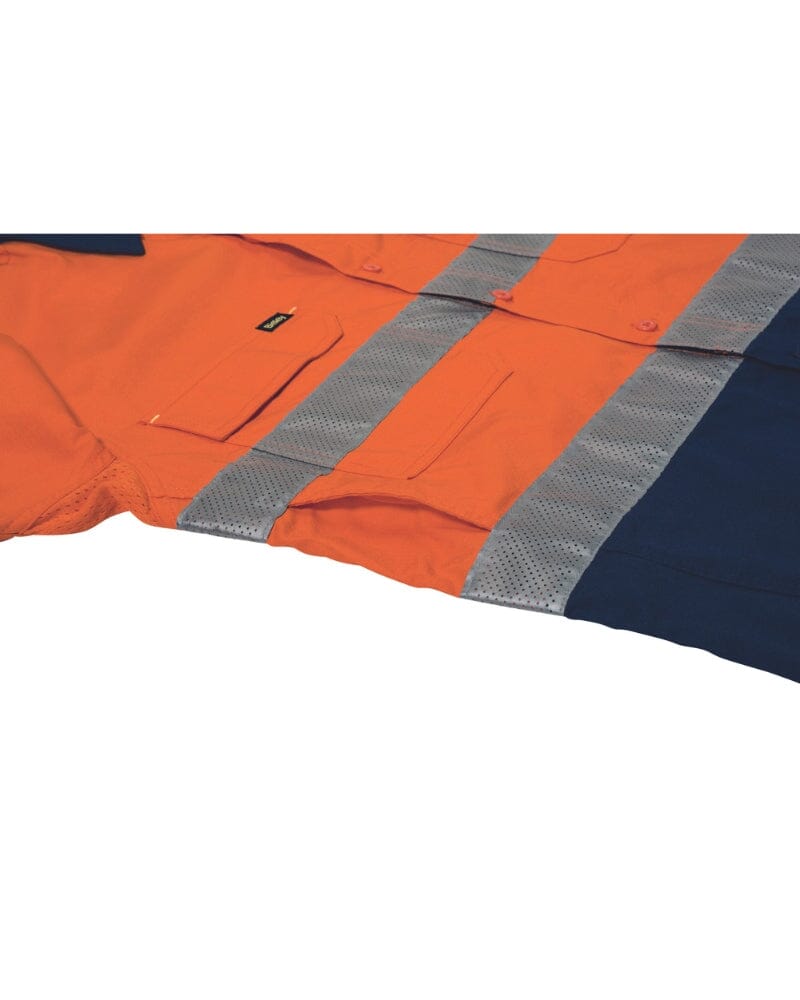 X Airflow Taped Hi Vis LS Ripstop Shirt * - Orange/Navy