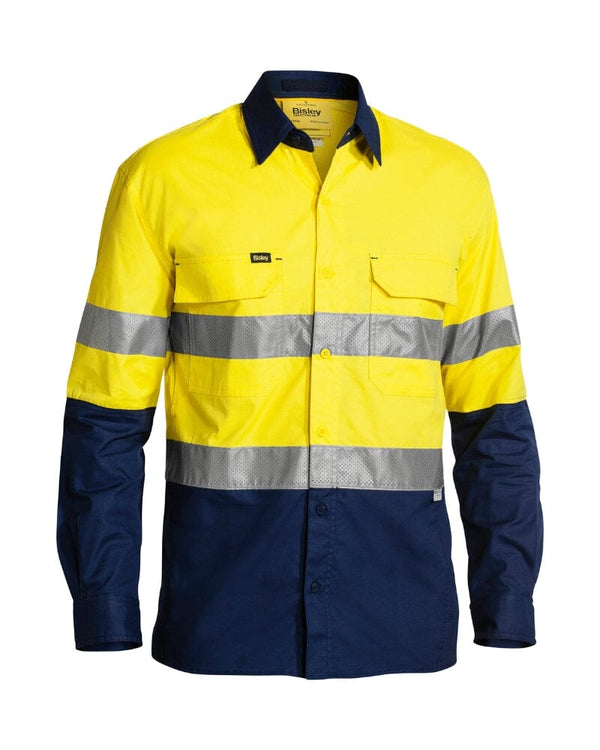 X Airflow Taped Hi Vis LS Ripstop Shirt * - Yellow/Navy