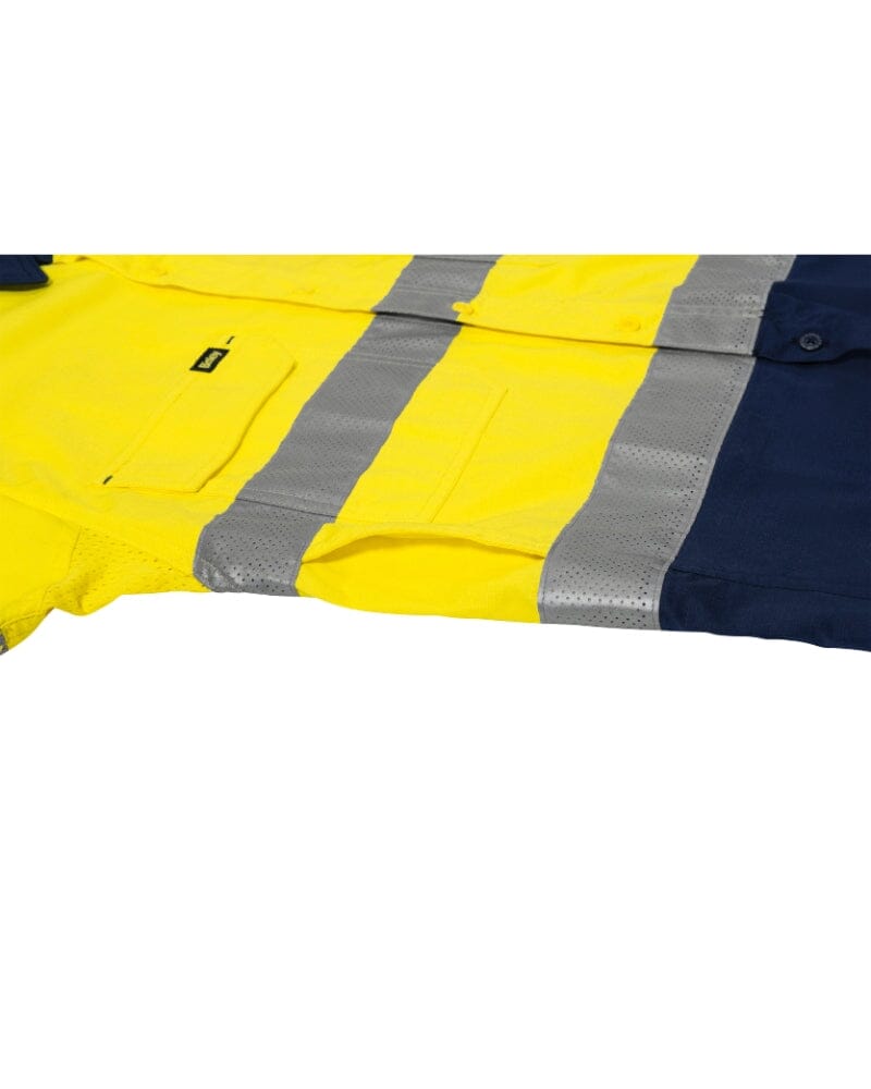 X Airflow Taped Hi Vis LS Ripstop Shirt * - Yellow/Navy