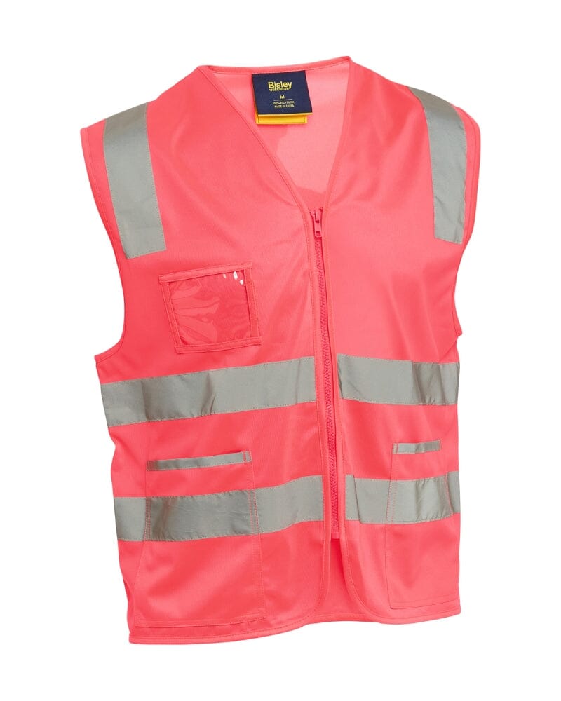 Taped Hi Vis Safety Zip Vest - Hi Vis Pink