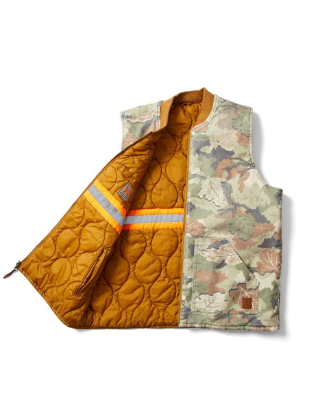 Brixton Builders Abraham Reversible Vest - Leaf Camo/Golden 