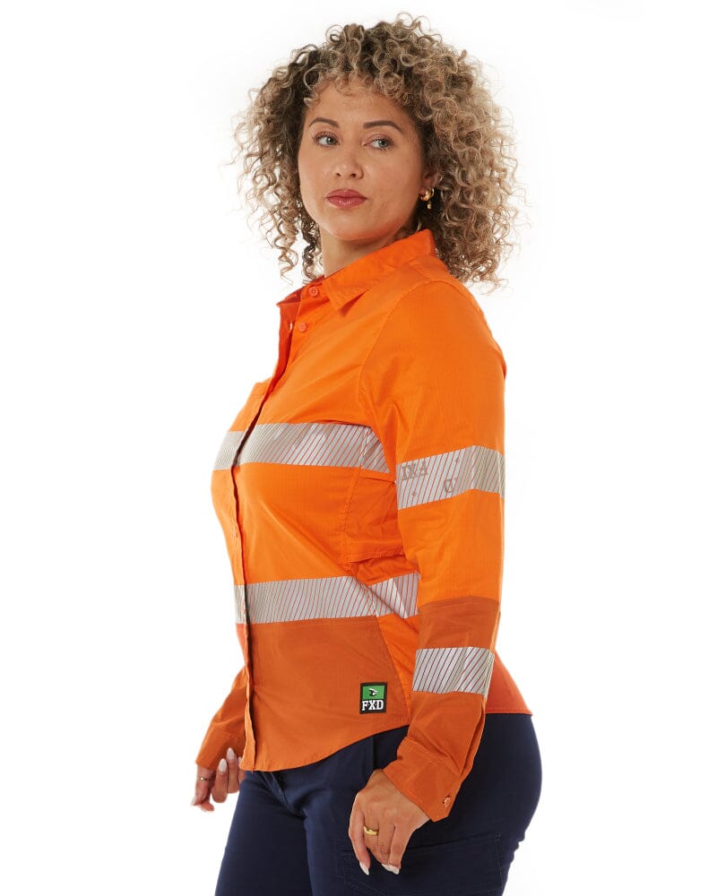 LSH-2WT Womens Long Sleeve Taped Shirt - Orange