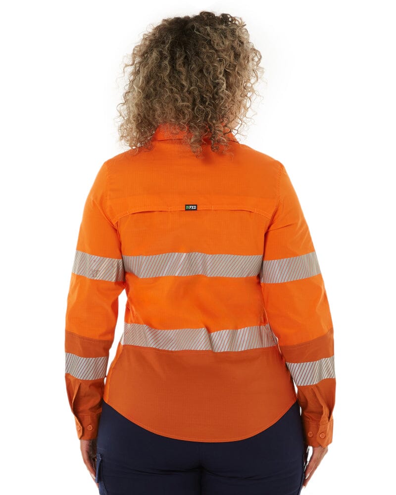 LSH-2WT Womens Long Sleeve Taped Shirt - Orange