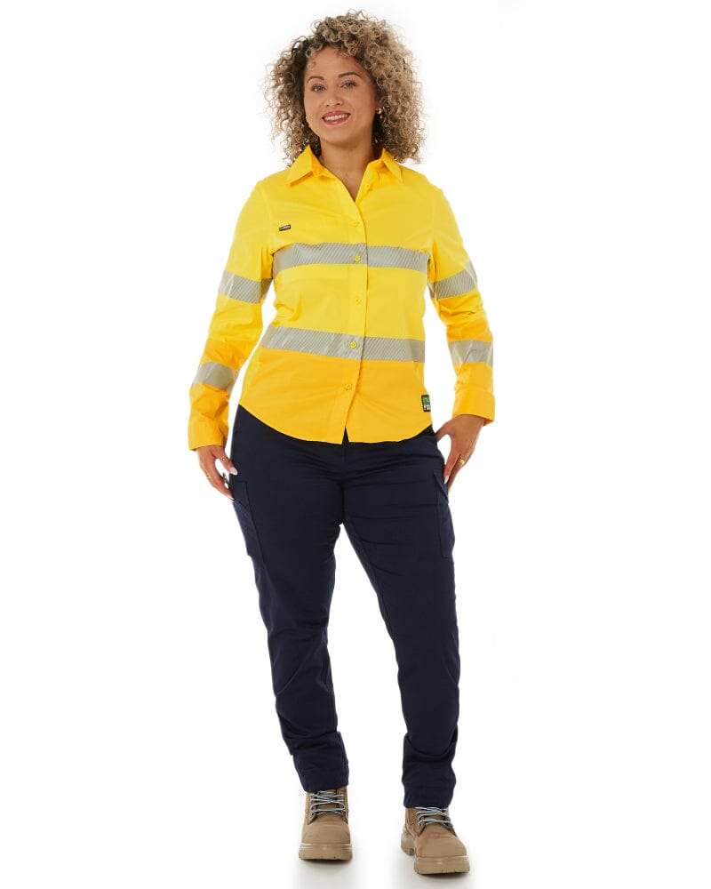 LSH-2WT Womens Long Sleeve Taped Shirt - Yellow