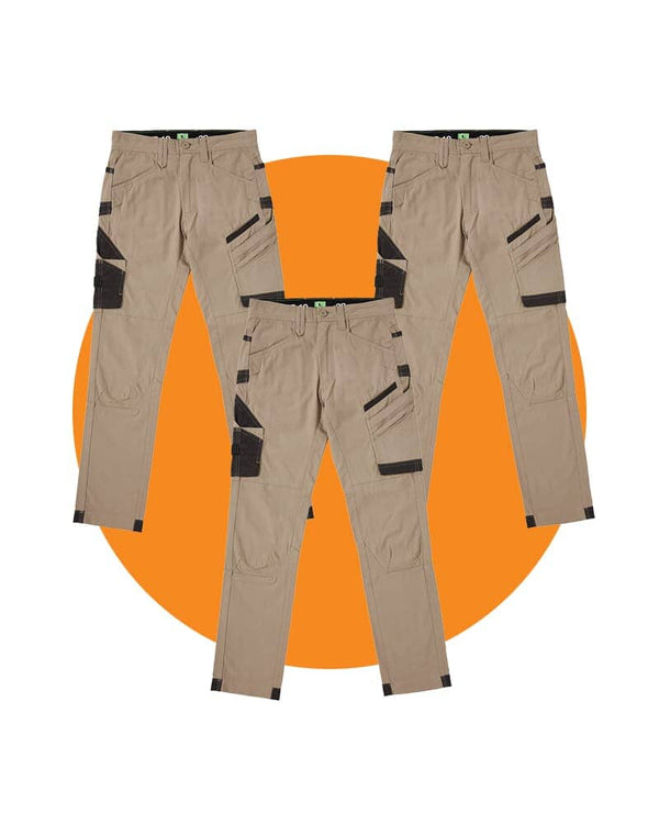 Tradies WP-10 Straight Leg Work Pants Value Pack - Khaki