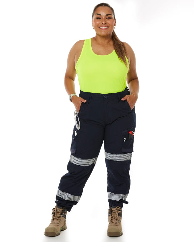 WP-8WT Womens Stretch Ripstop Cuffed Taped Work Pant - Navy