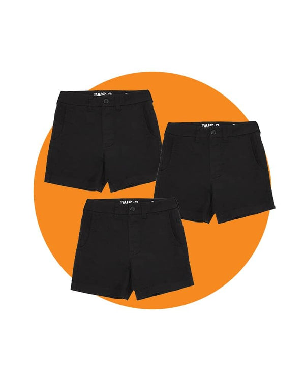 Tradies WS-2 Lightweight Work Shorts Value Pack - Black