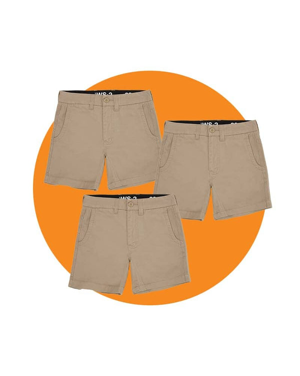 Tradies WS-2 Lightweight Work Shorts Value Pack - Khaki