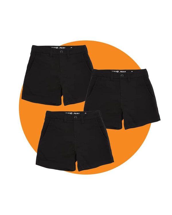 Tradies WS-2W Womens Work Shorts Value Pack - Black