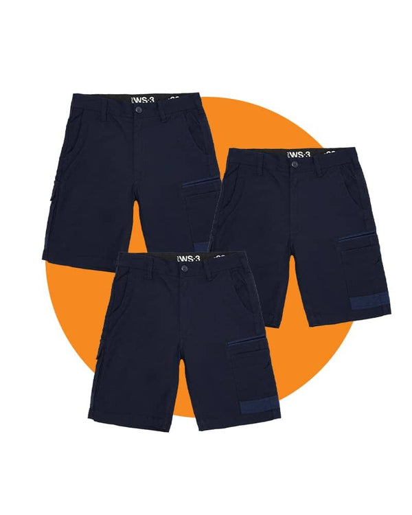 Tradies WS-3 Stretch Work Short Value Pack - Navy