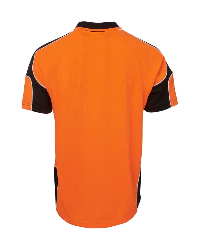 Hi Vis Short Sleeve Arm Panel Polo Shirt - Orange/Black