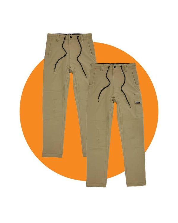 Tradies Jet-Lite Utility Pant Value Pack - Khaki