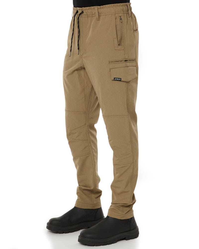 Jet-Lite Hybrid Elastic Waist Work Pants - Khaki