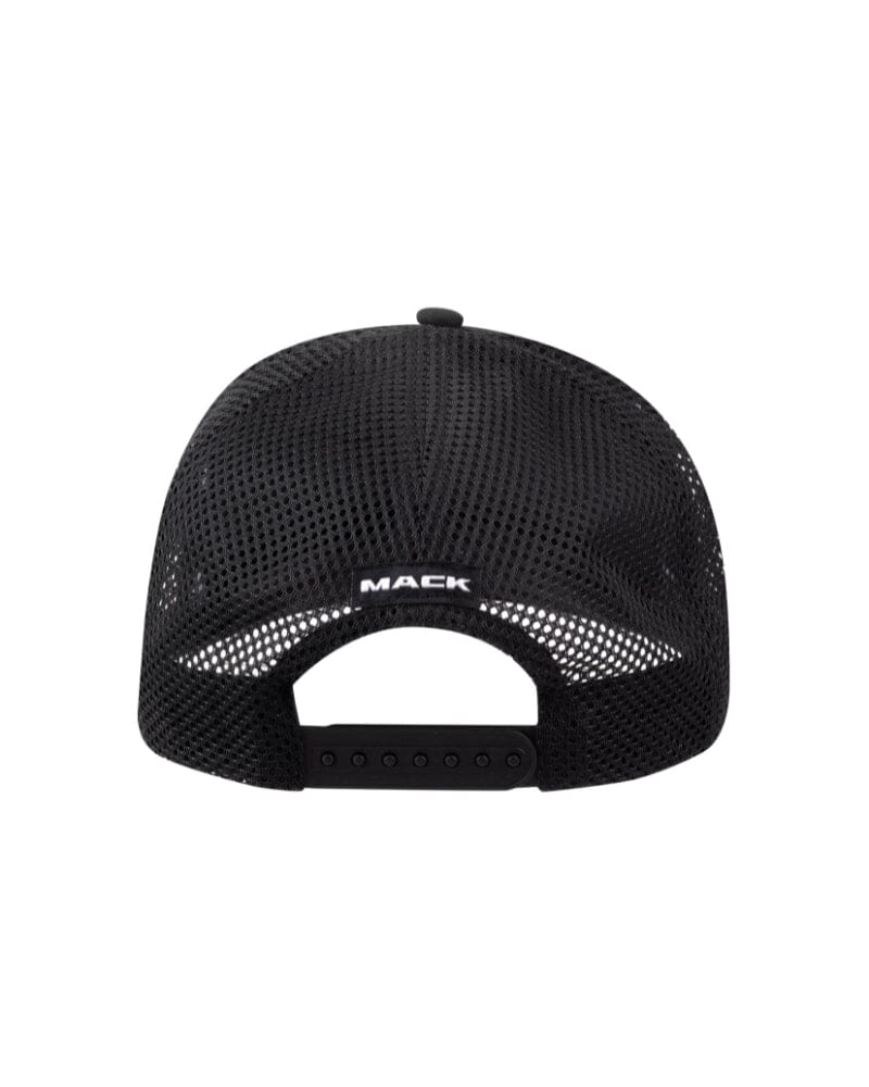 Tonal Flat Brim Dart Trucker Hat - Black