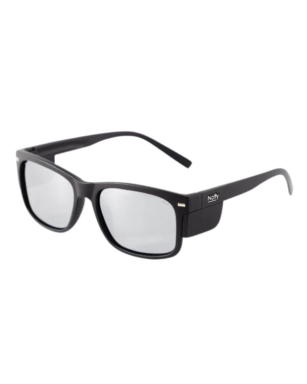 Kenneth Safety Glasses - Matte Black/Silver Mirror