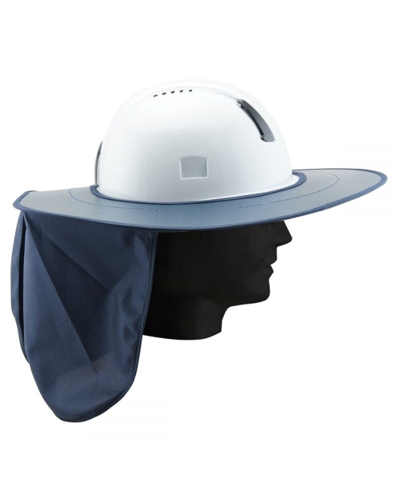 Wide Sun Brim With Neck Flap - Navy