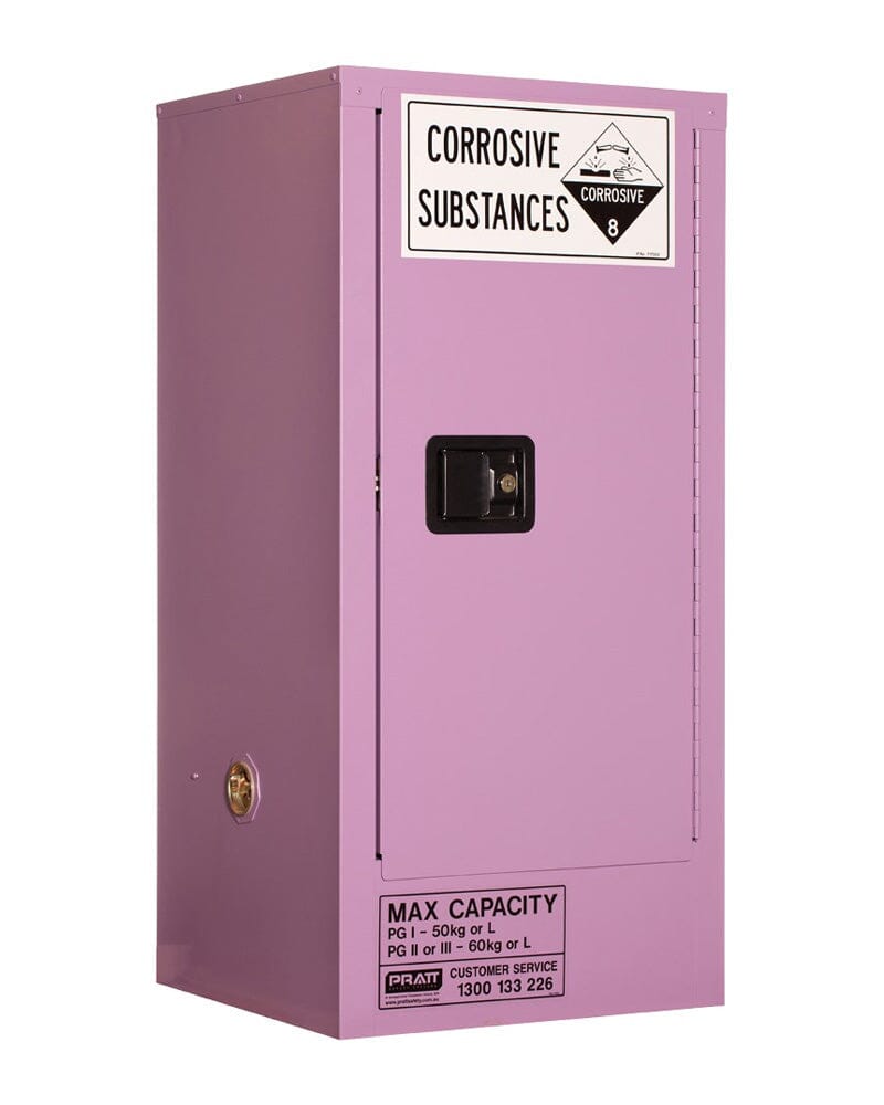 Corrosive Substance Storage Cabinet Metal 60L 1 Door 2 Shelves - Purple