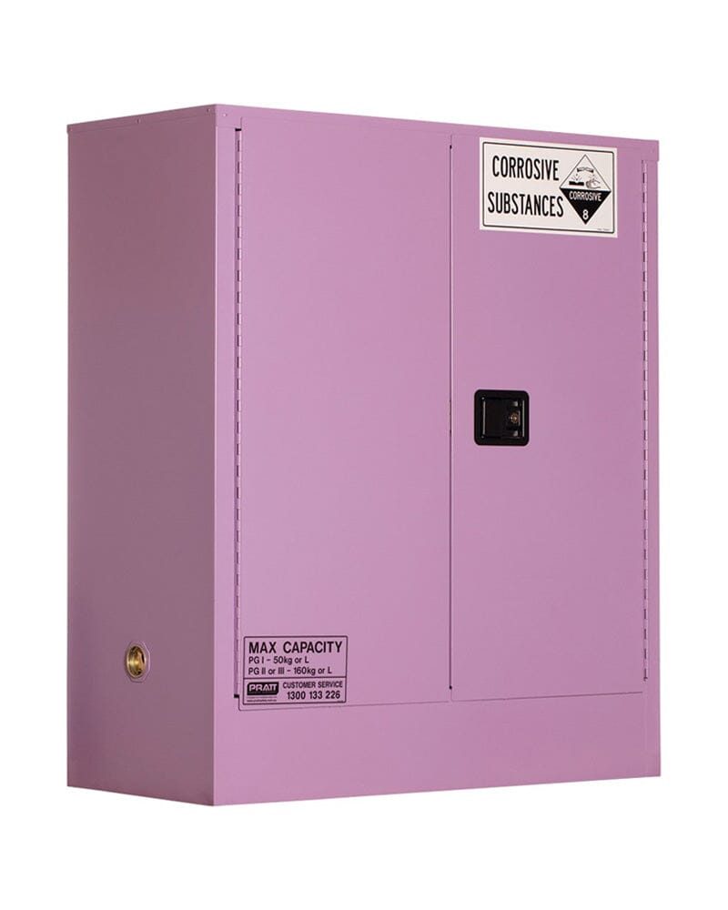 Corrosive Substance Storage Cabinet Metal 160L 2 Doors 2 Shelves - Purple