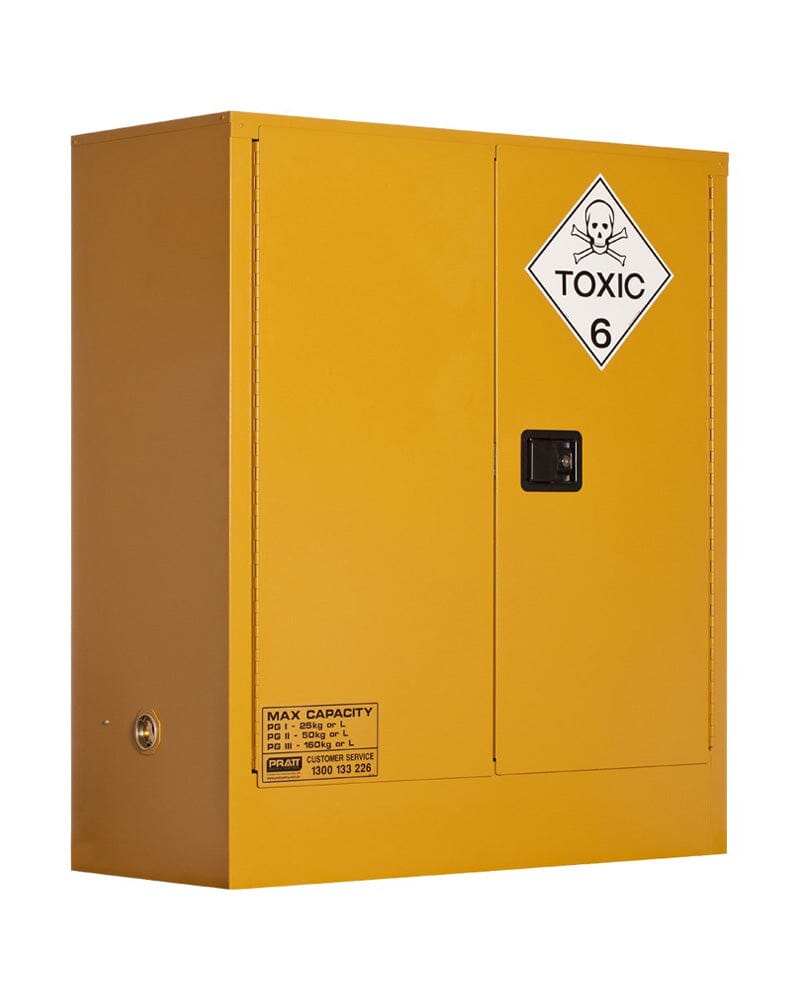 Toxic Substance Storage Cabinet 160L 2 Doors 2 Shelves - Yellow