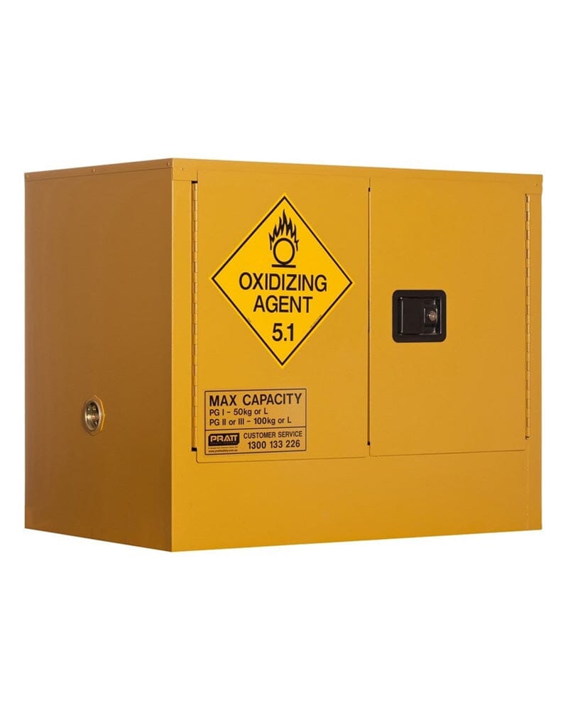 Oxidizing Agent Storage Cabinet 100L 2 Doors 1 Shelf - Yellow