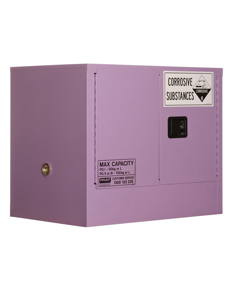 Corrosive Substance Storage Cabinet Metal 100L 2 Doors 1 Shelf - Purple