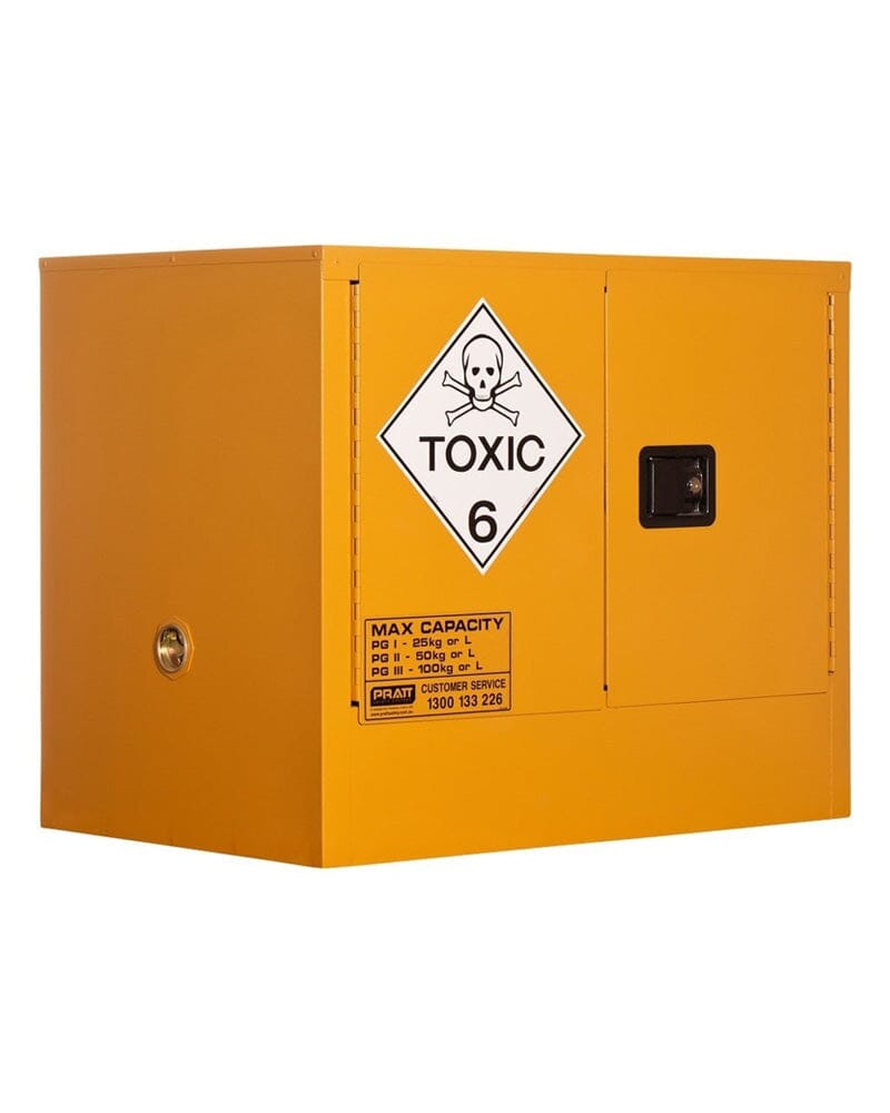 Toxic Substance Storage Cabinet 100L 2 Doors 1 Shelf - Yellow