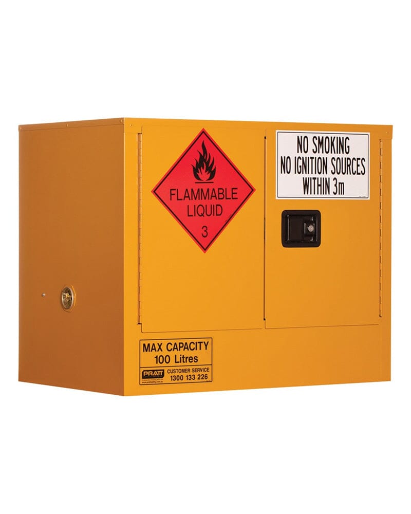 Flammable Liquid Storage Cabinet 100L 2 Doors 1 Shelf - Yellow